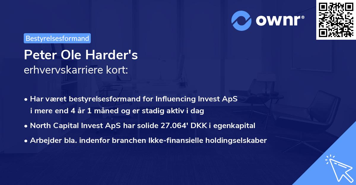 Peter Ole Harder's erhvervskarriere kort
