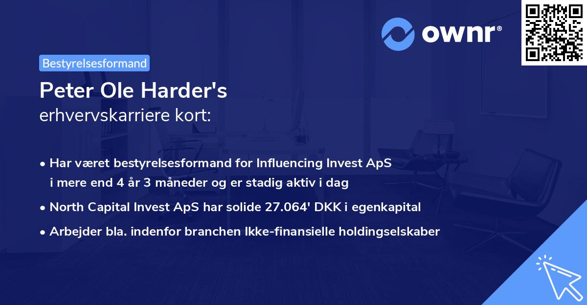 Peter Ole Harder's erhvervskarriere kort