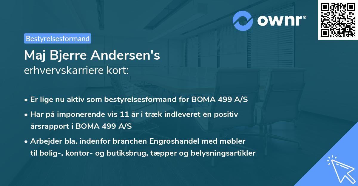 Maj Bjerre Andersen's erhvervskarriere kort