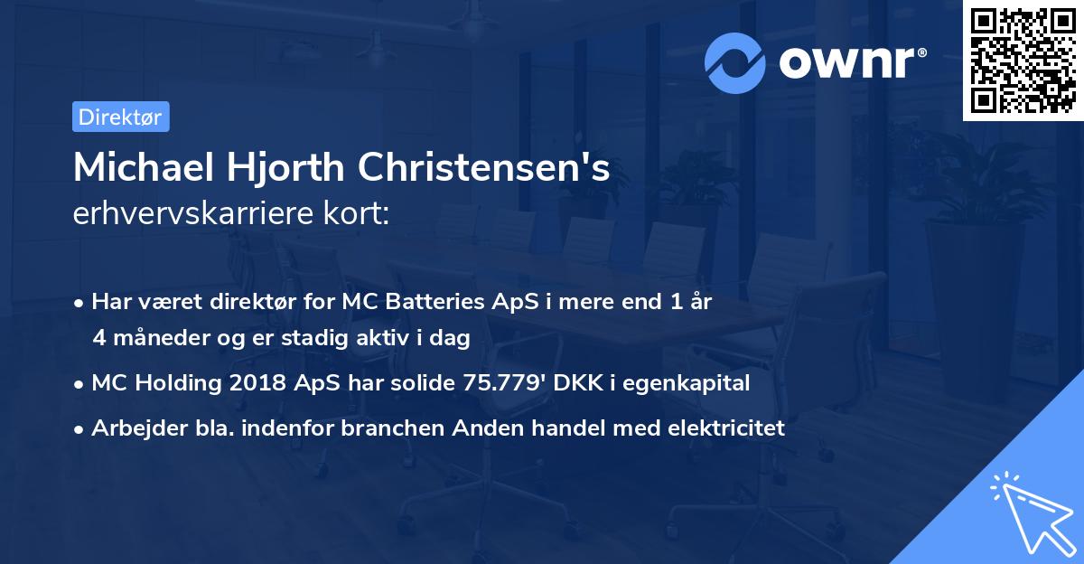 Michael Hjorth Christensen's erhvervskarriere kort