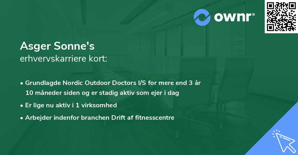 Asger Sonne's erhvervskarriere kort