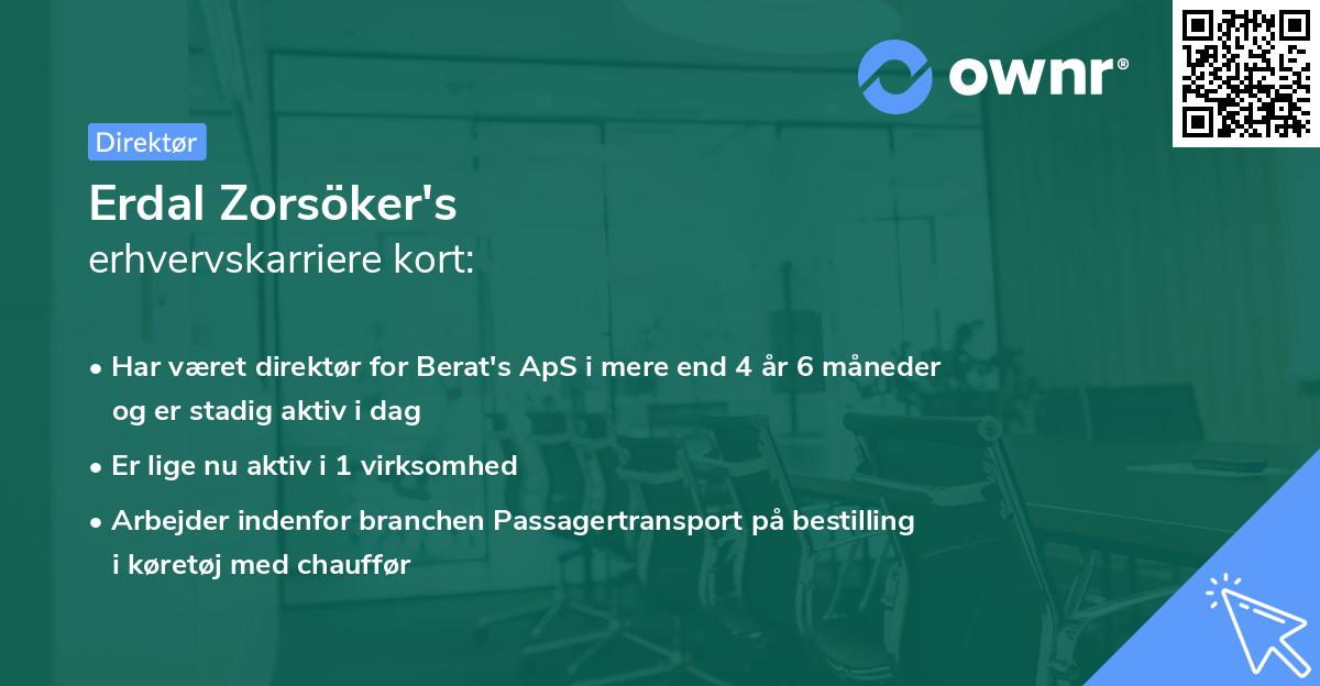 Erdal Zorsöker's erhvervskarriere kort