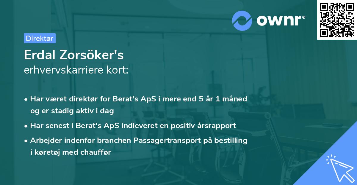 Erdal Zorsöker's erhvervskarriere kort