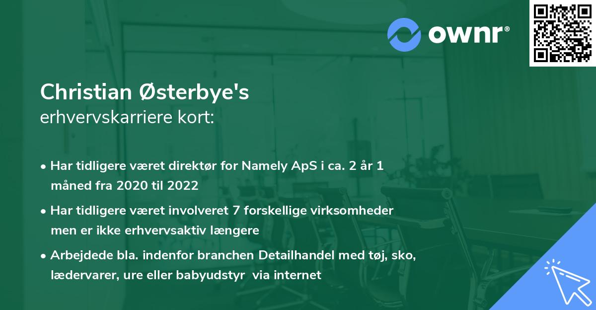 Christian Østerbye's erhvervskarriere kort