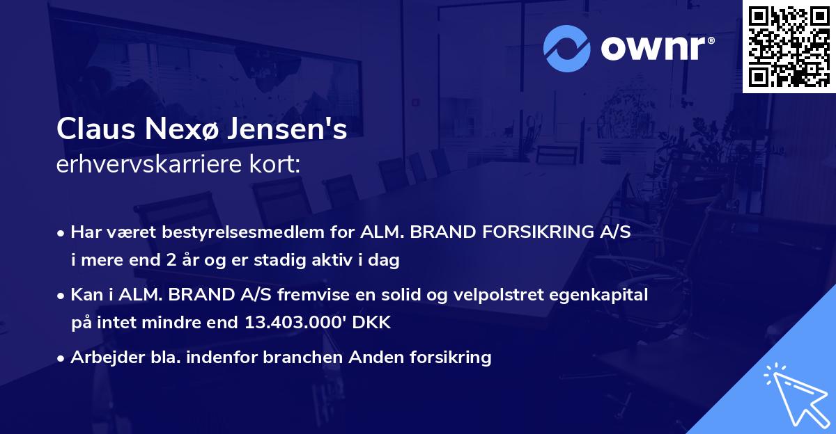 Claus Nexø Jensen's erhvervskarriere kort