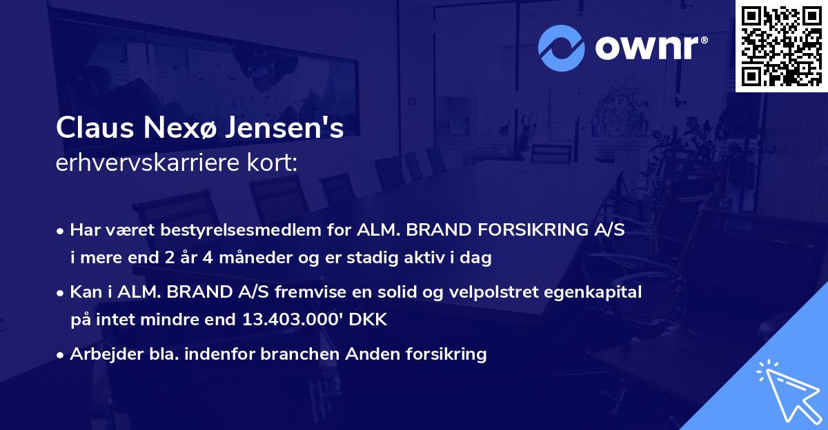 Claus Nexø Jensen's erhvervskarriere kort