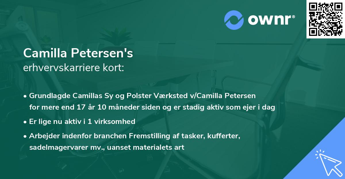 Camilla Petersen's erhvervskarriere kort