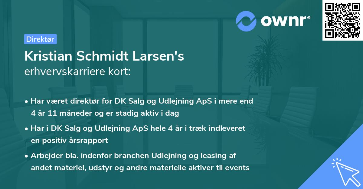 Kristian Schmidt Larsen's erhvervskarriere kort
