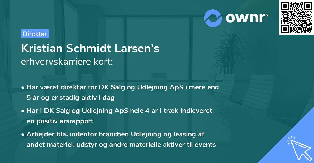Kristian Schmidt Larsen's erhvervskarriere kort