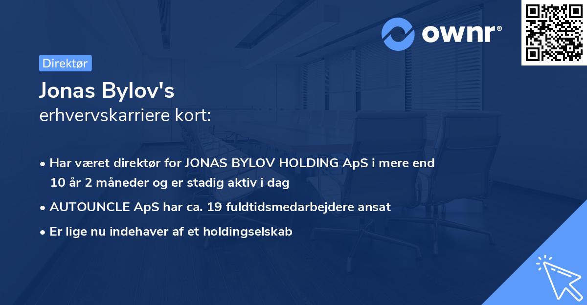 Jonas Bylov's erhvervskarriere kort