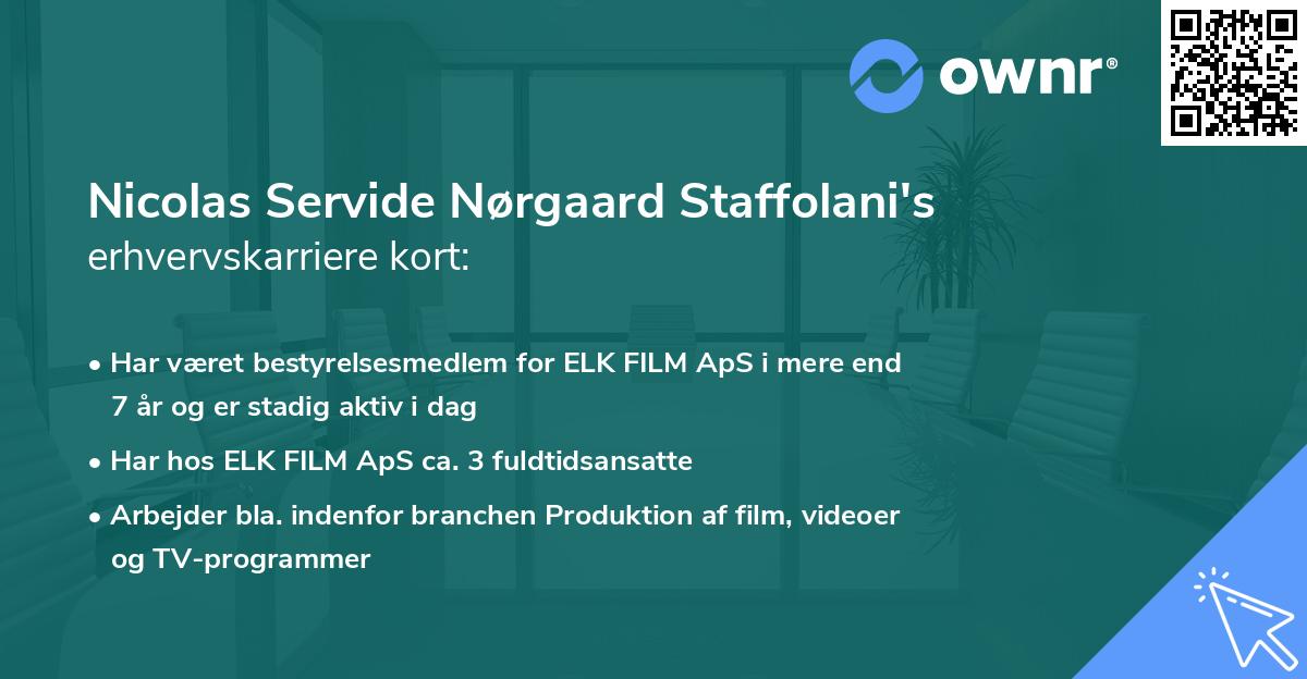 Nicolas Servide Nørgaard Staffolani's erhvervskarriere kort