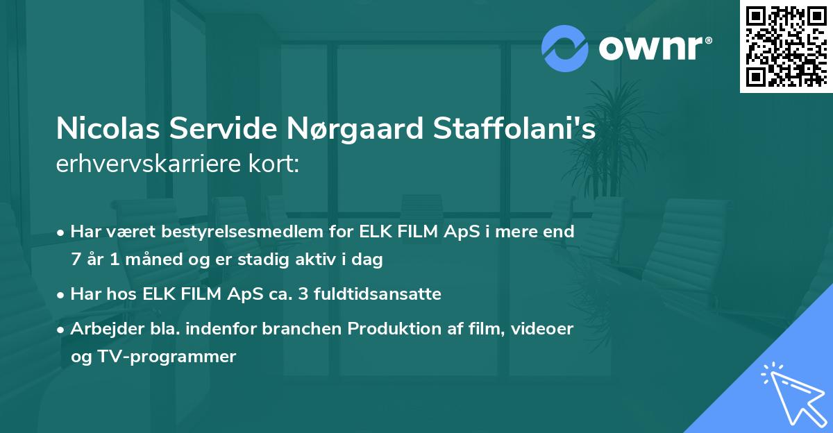 Nicolas Servide Nørgaard Staffolani's erhvervskarriere kort