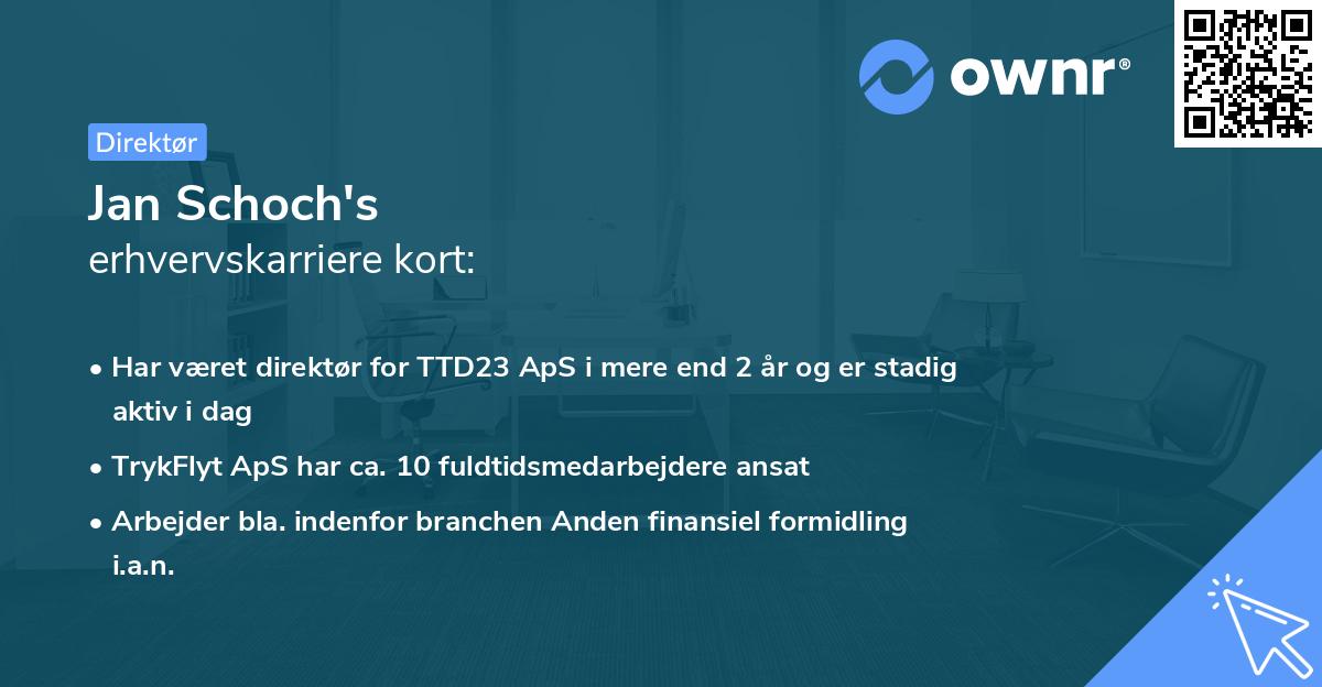 Jan Schoch's erhvervskarriere kort