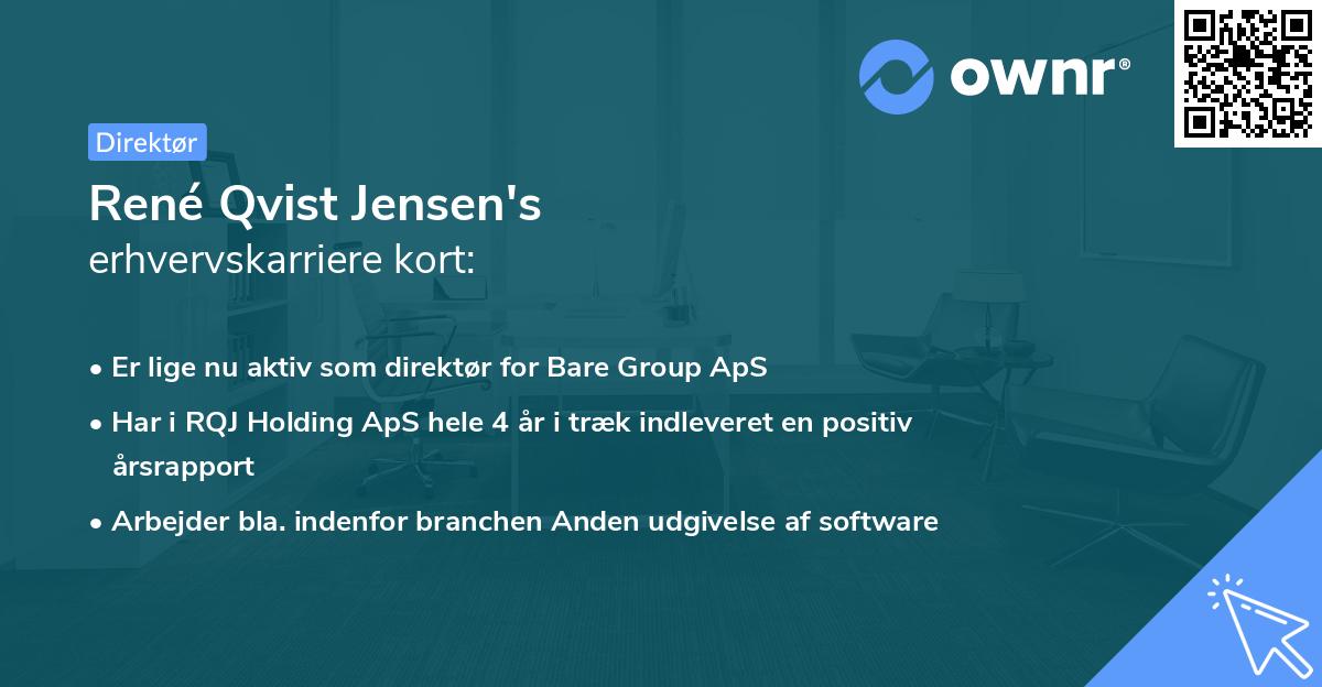 René Qvist Jensen's erhvervskarriere kort