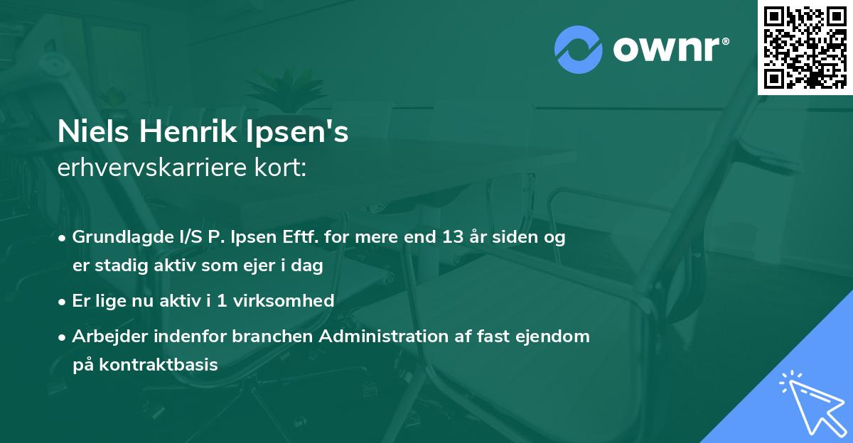 Niels Henrik Ipsen's erhvervskarriere kort