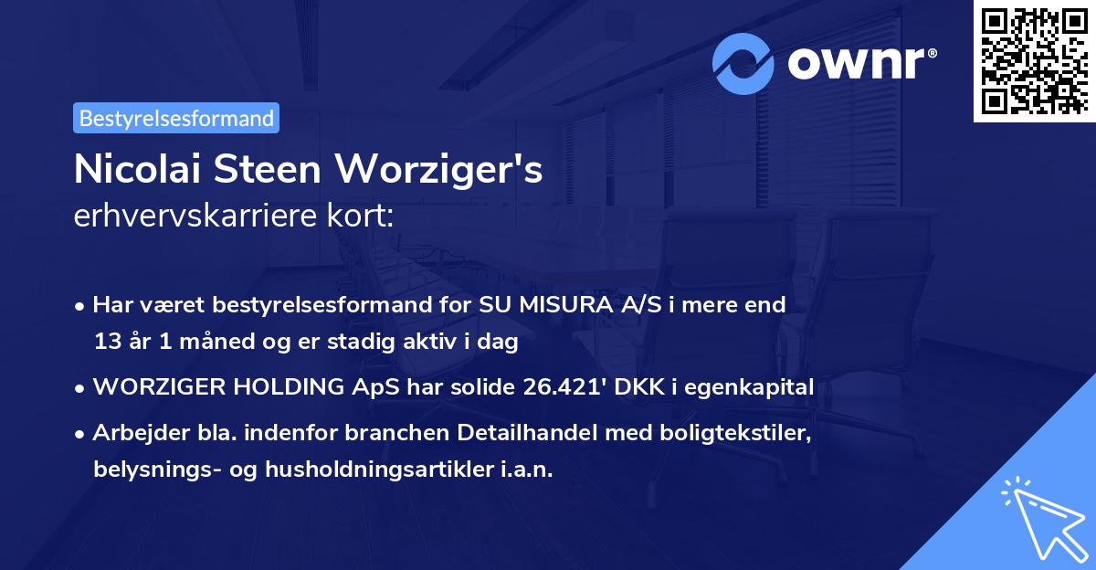 Nicolai Steen Worziger's erhvervskarriere kort