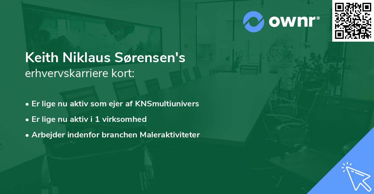 Keith Niklaus Sørensen's erhvervskarriere kort