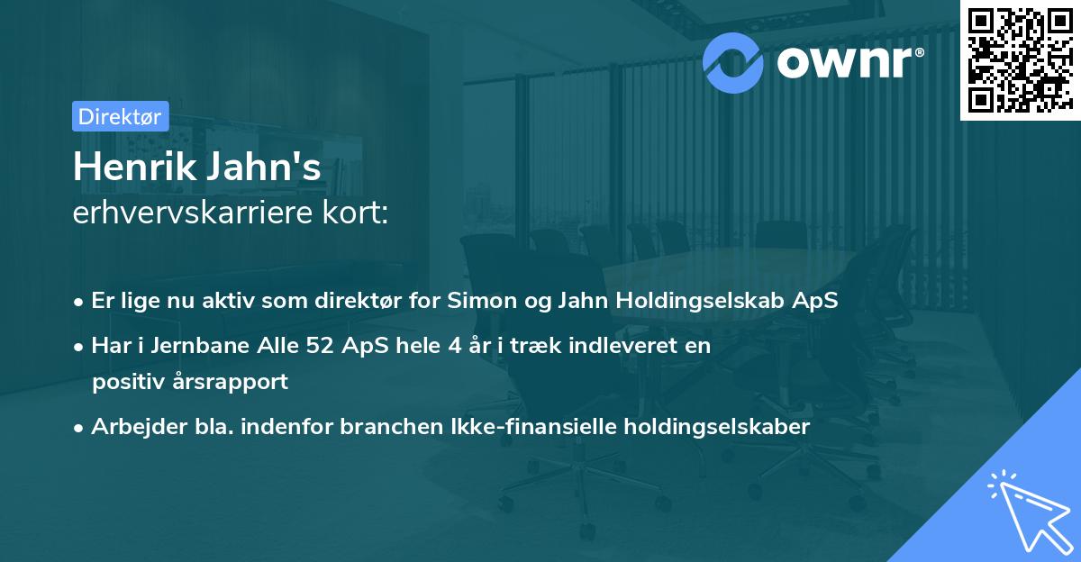 Henrik Jahn's erhvervskarriere kort
