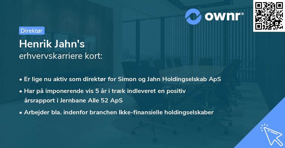 Henrik Jahn's erhvervskarriere kort