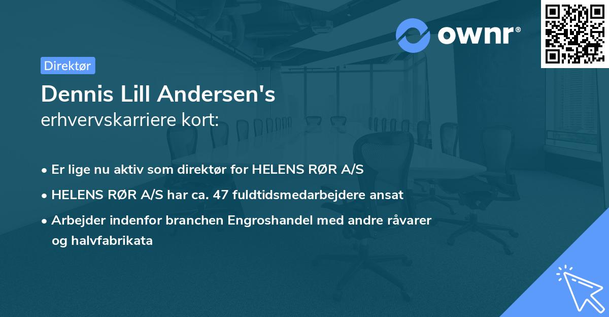 Dennis Lill Andersen's erhvervskarriere kort