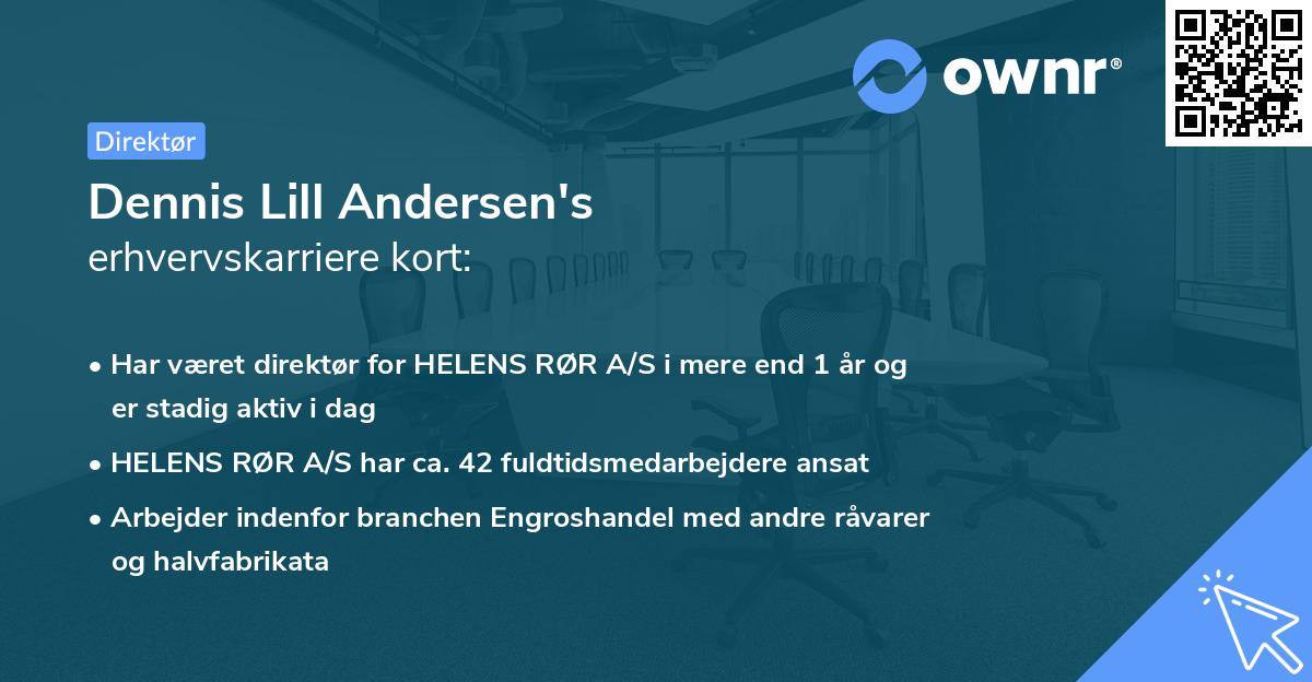Dennis Lill Andersen's erhvervskarriere kort