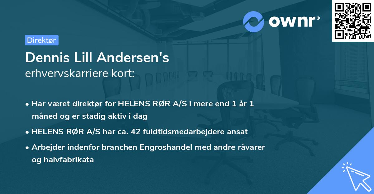 Dennis Lill Andersen's erhvervskarriere kort