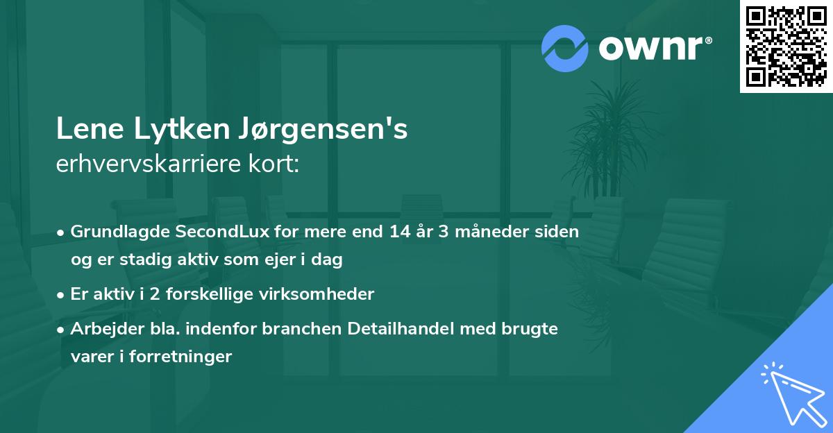 Lene Lytken Jørgensen's erhvervskarriere kort