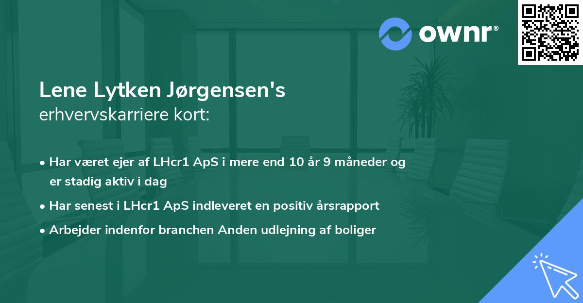 Lene Lytken Jørgensen's erhvervskarriere kort