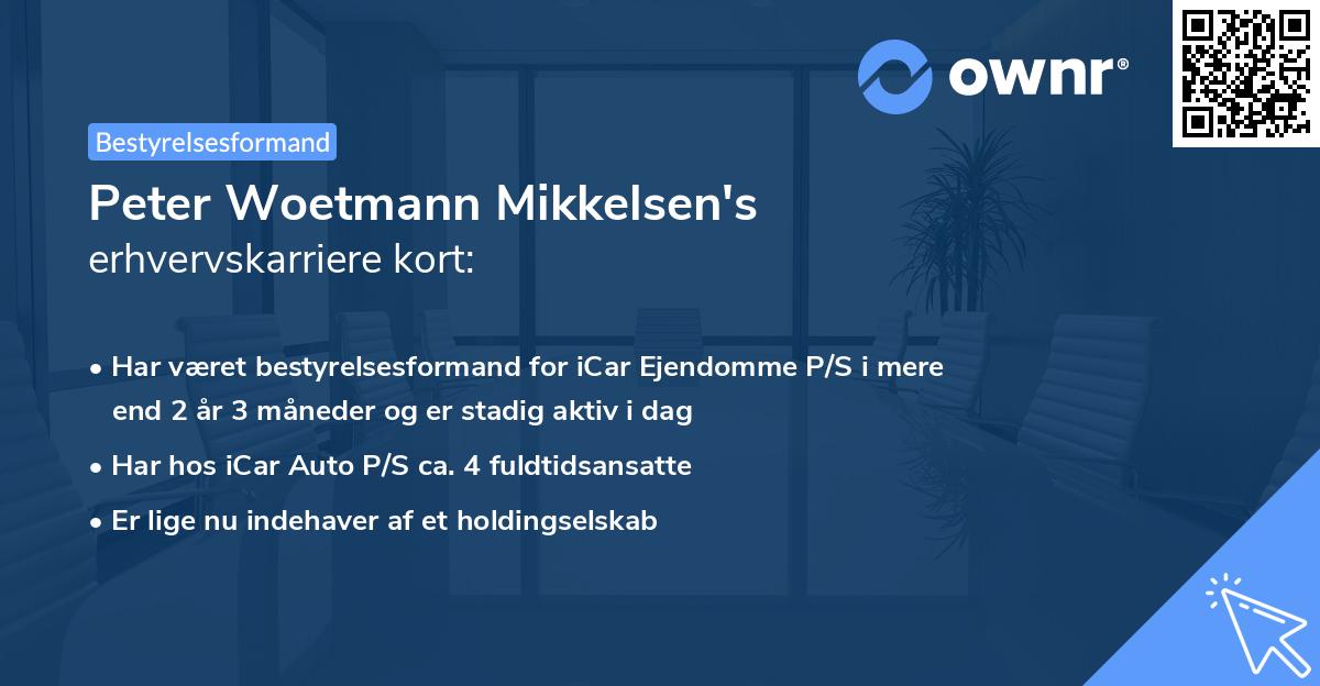 Peter Woetmann Mikkelsen's erhvervskarriere kort