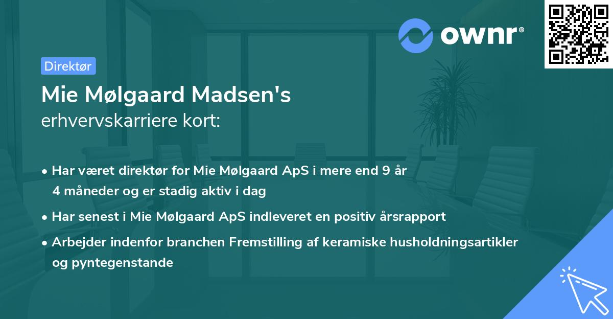 Mie Mølgaard Madsen's erhvervskarriere kort