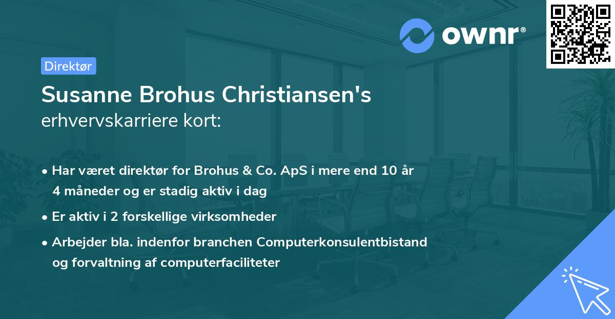 Susanne Brohus Christiansen's erhvervskarriere kort