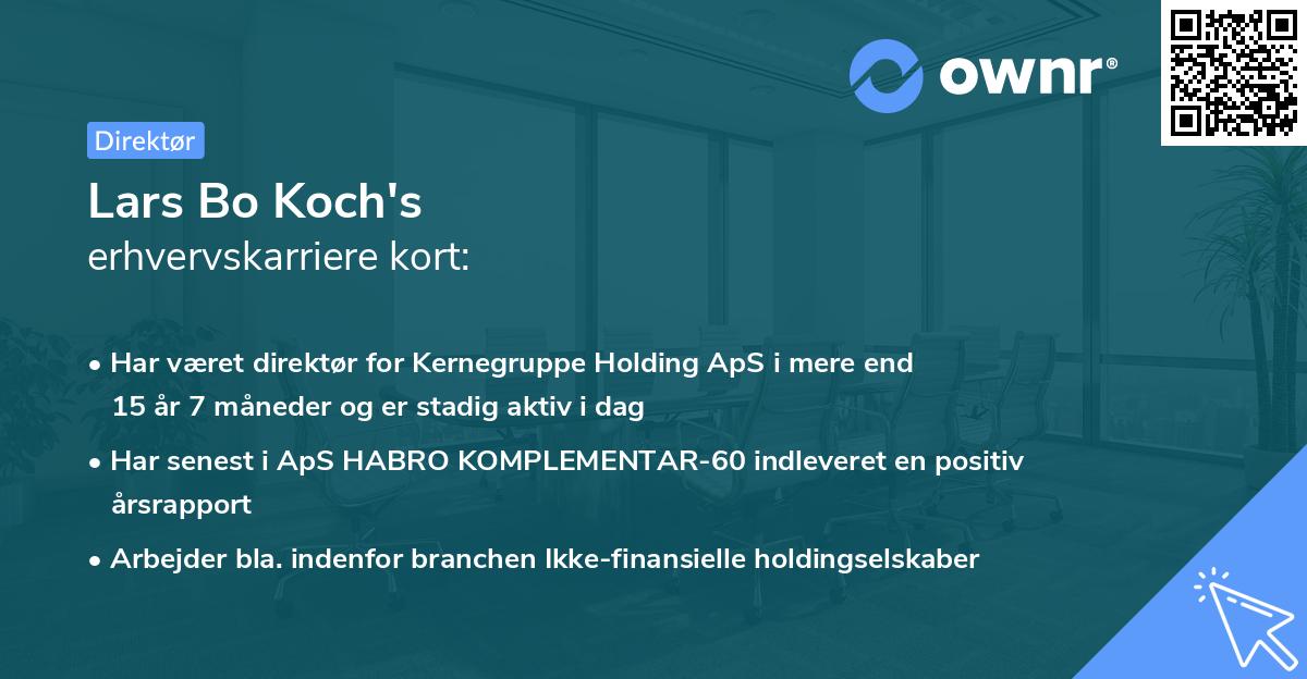 Lars Bo Koch's erhvervskarriere kort