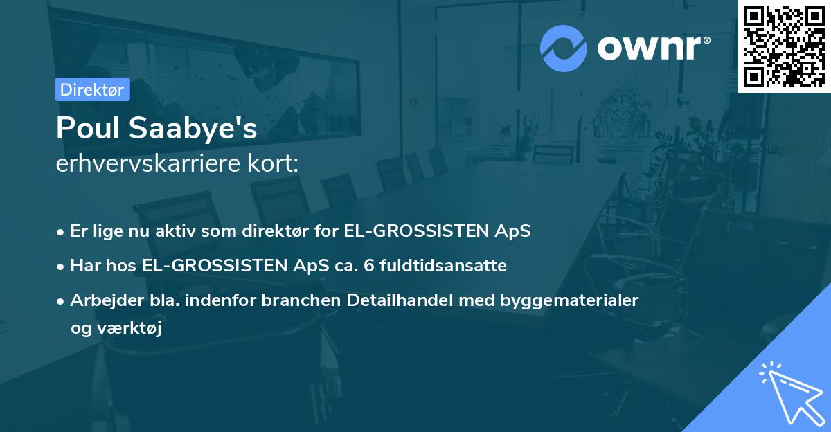 Poul Saabye's erhvervskarriere kort