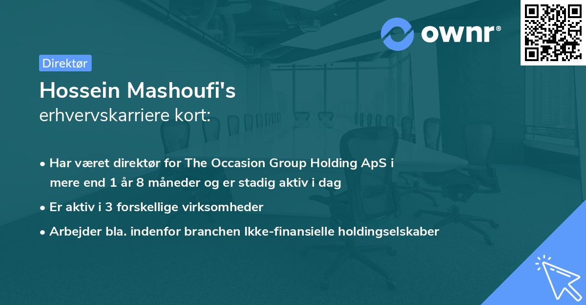 Hossein Mashoufi's erhvervskarriere kort