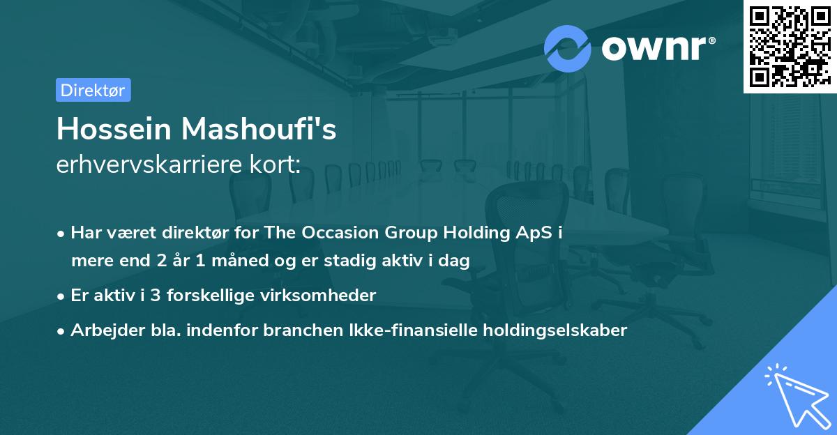 Hossein Mashoufi's erhvervskarriere kort