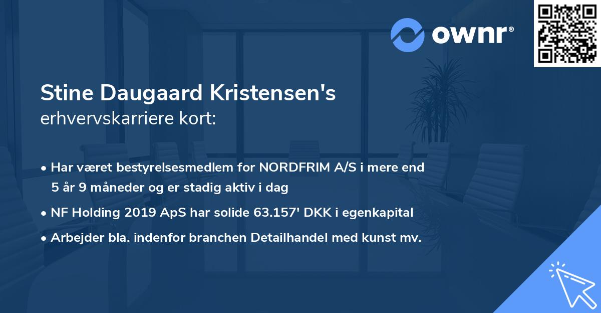 Stine Daugaard Kristensen's erhvervskarriere kort