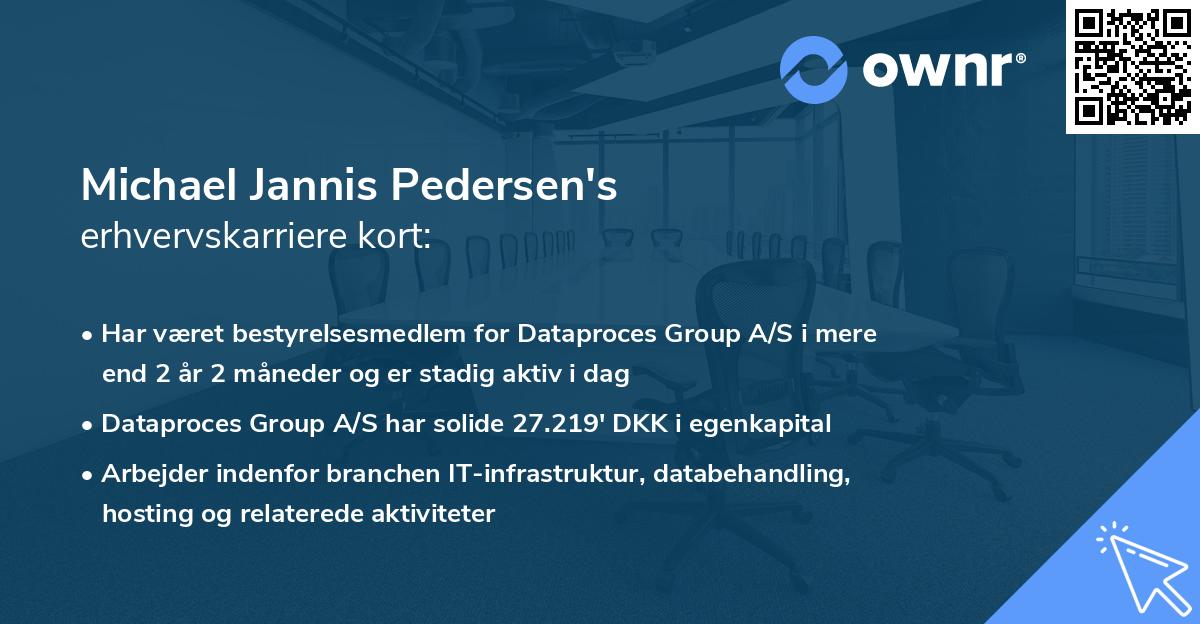 Michael Jannis Pedersen's erhvervskarriere kort