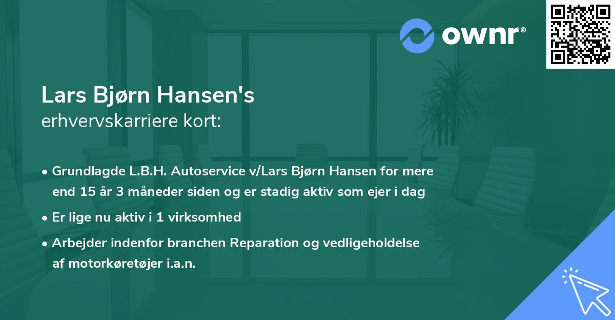 Lars Bjørn Hansen's erhvervskarriere kort