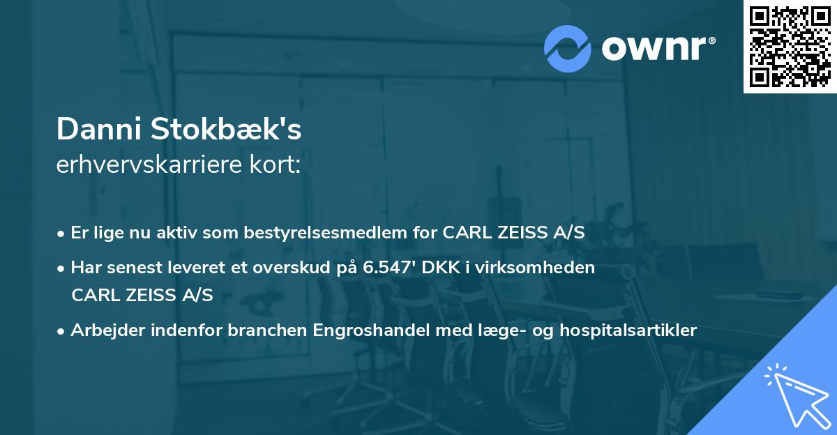 Danni Stokbæk's erhvervskarriere kort