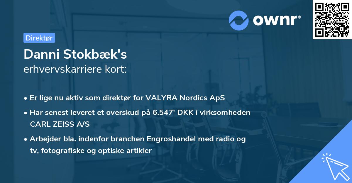 Danni Stokbæk's erhvervskarriere kort