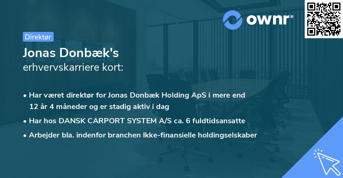 Jonas Donbæk's erhvervskarriere kort