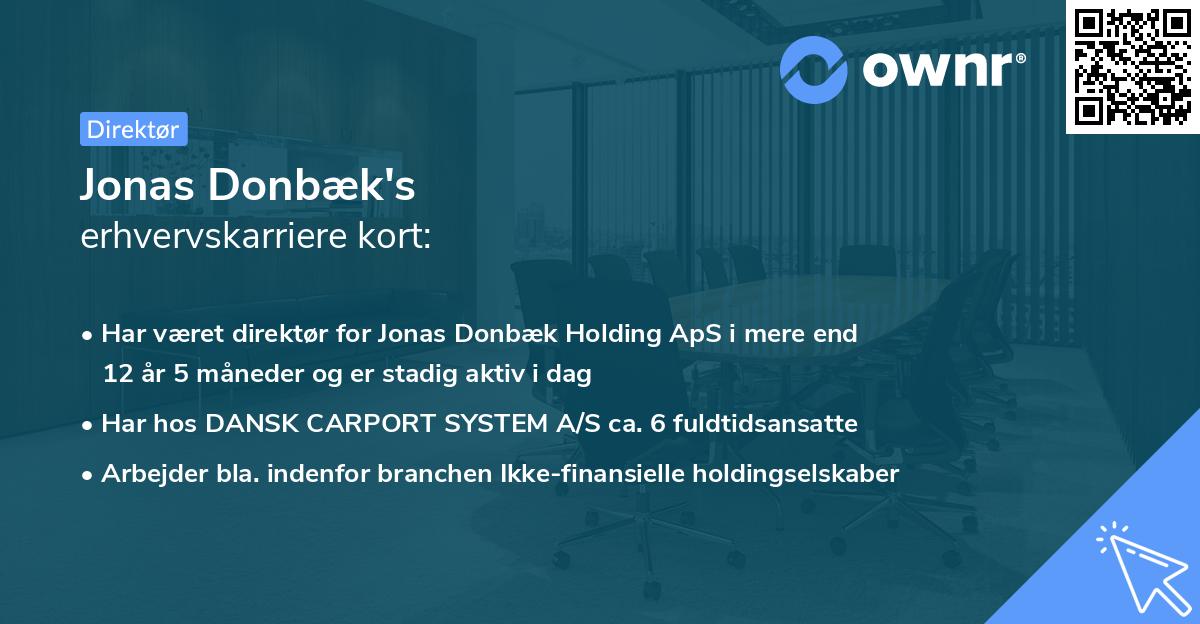 Jonas Donbæk's erhvervskarriere kort