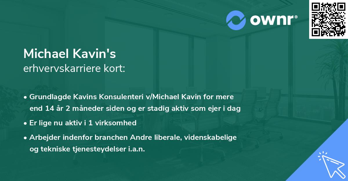 Michael Kavin's erhvervskarriere kort