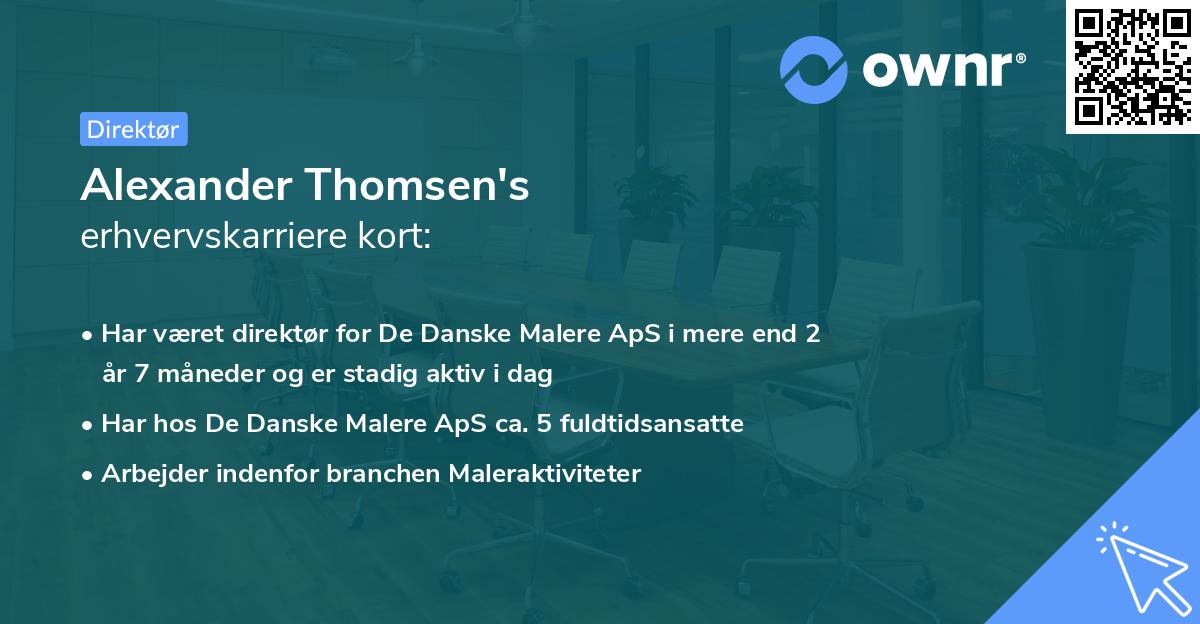Alexander Thomsen's erhvervskarriere kort