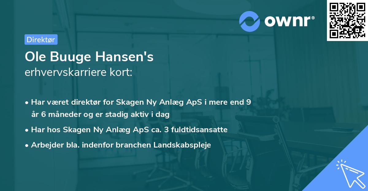 Ole Buuge Hansen's erhvervskarriere kort