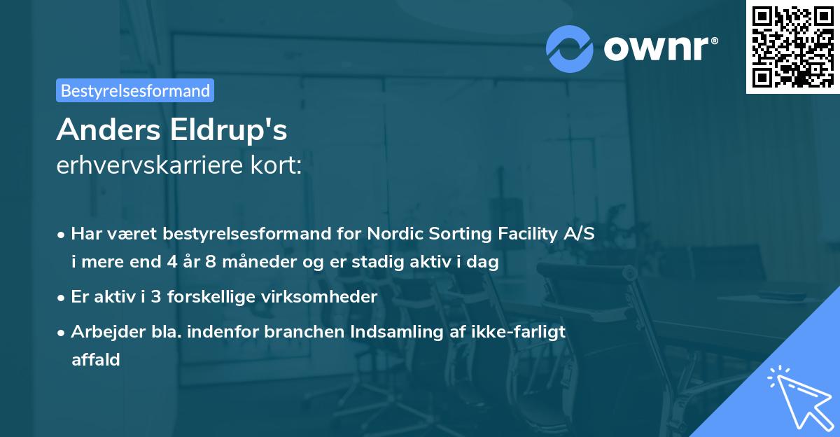 Anders Eldrup's erhvervskarriere kort