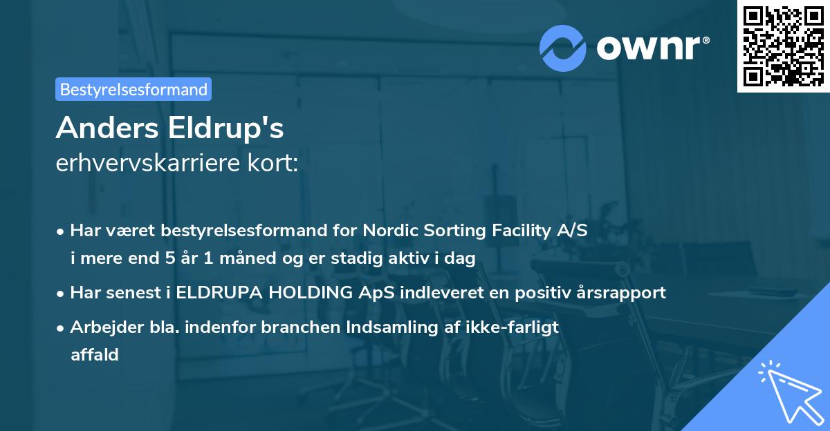 Anders Eldrup's erhvervskarriere kort