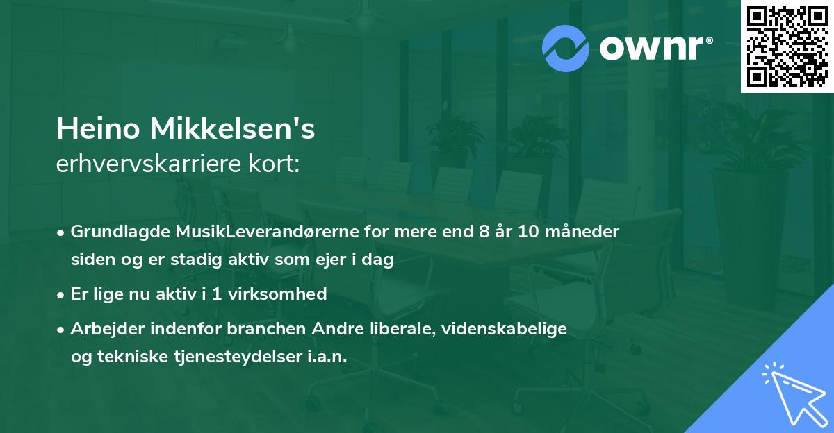 Heino Mikkelsen's erhvervskarriere kort
