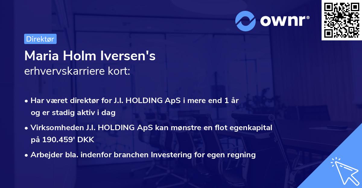 Maria Holm Iversen's erhvervskarriere kort