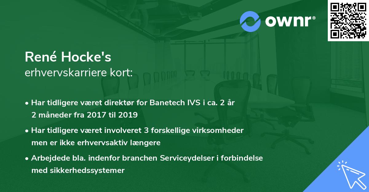 René Hocke's erhvervskarriere kort